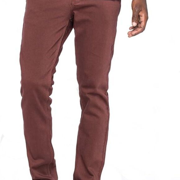 RVCA Spanky Denim Jeans Mens Sz 33 Red Slim Straight Stretch Outdoor Comfort - Picture 2 of 15